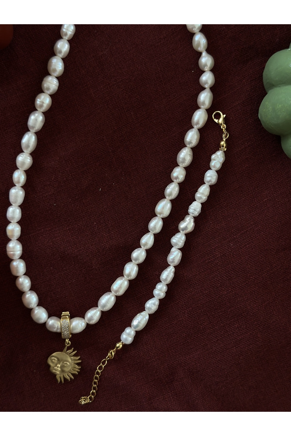 Güneş Charm İnci Set Kolye Bileklik