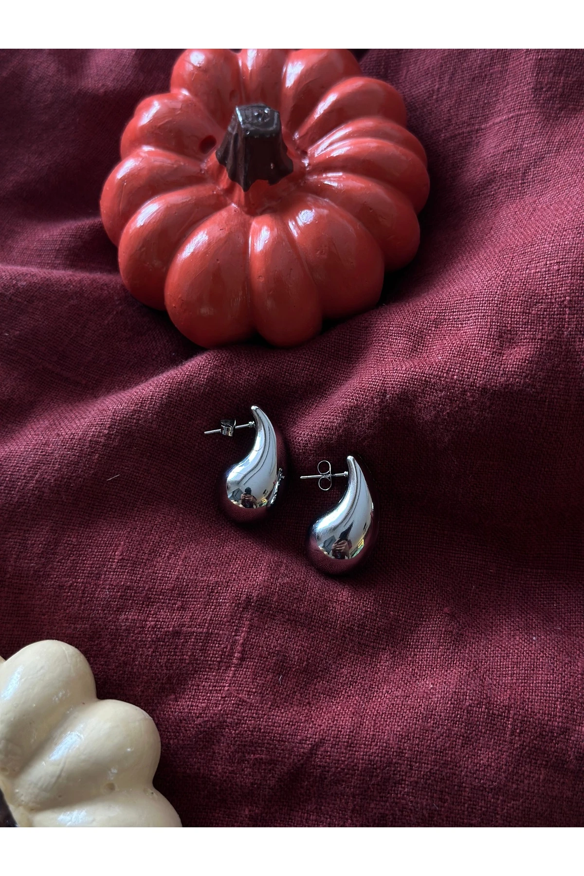 Silver Molten Drop Earrings