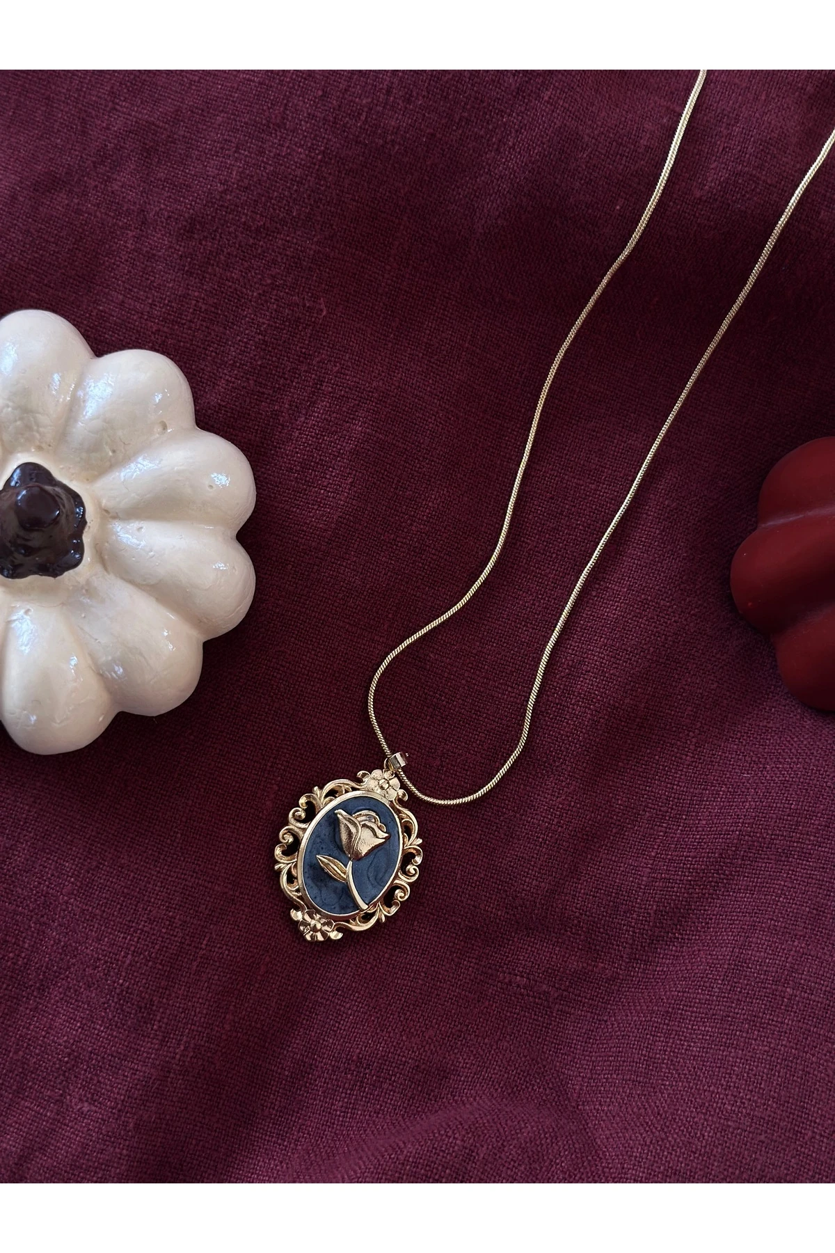 Çiçek Charm Gold Kolye