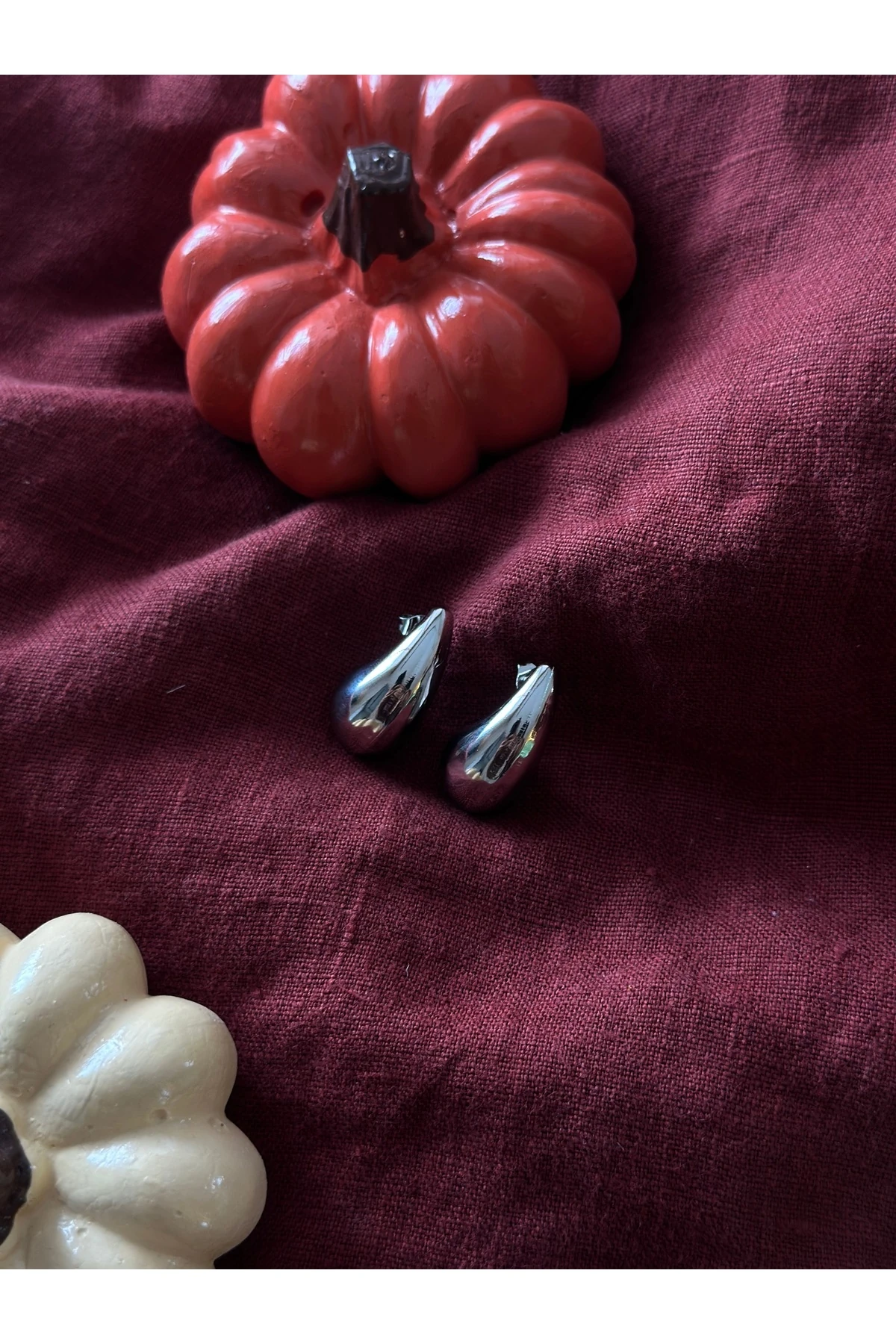 Silver Molten Drop Earrings