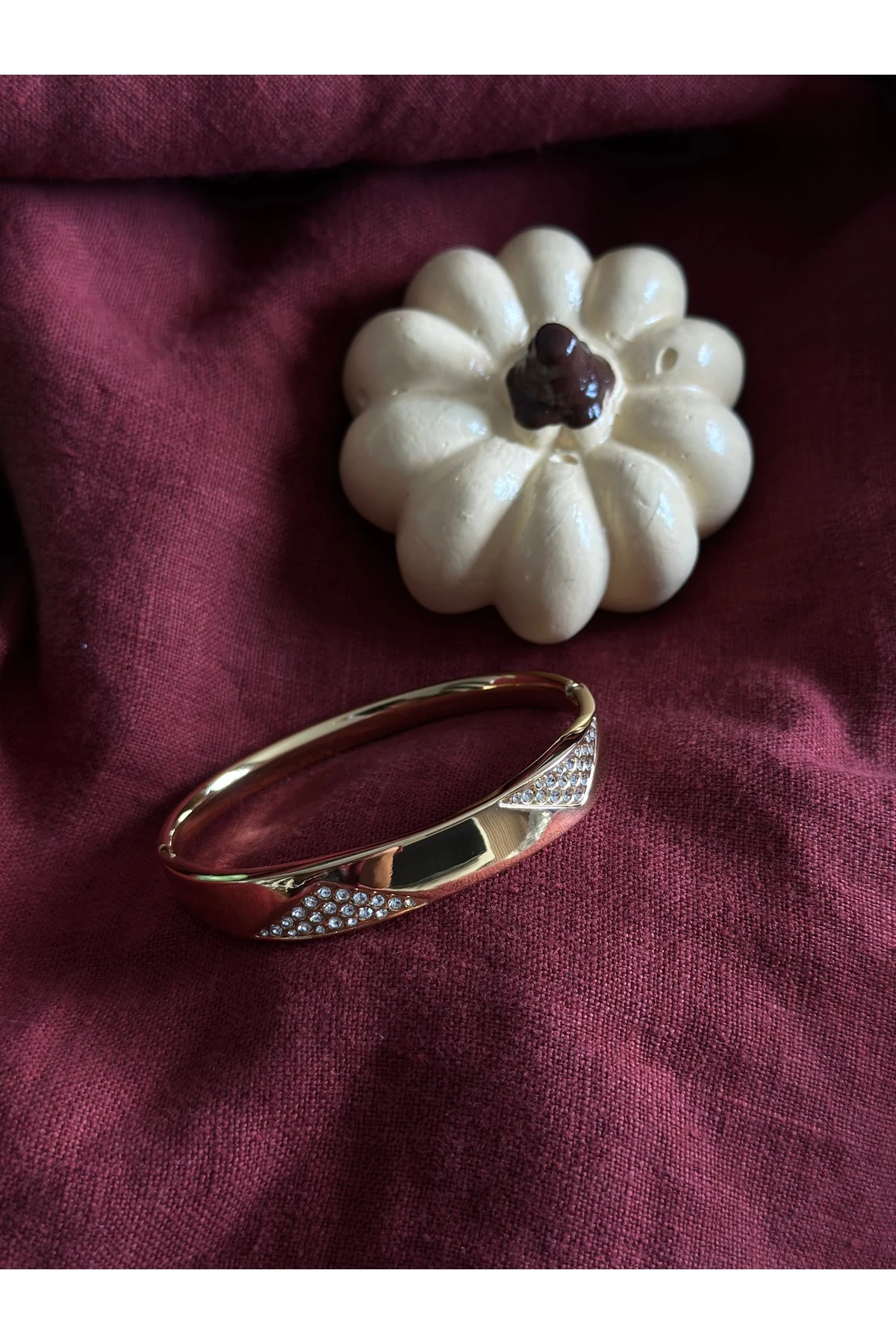 Gold Şerit Taşlı Bileklik