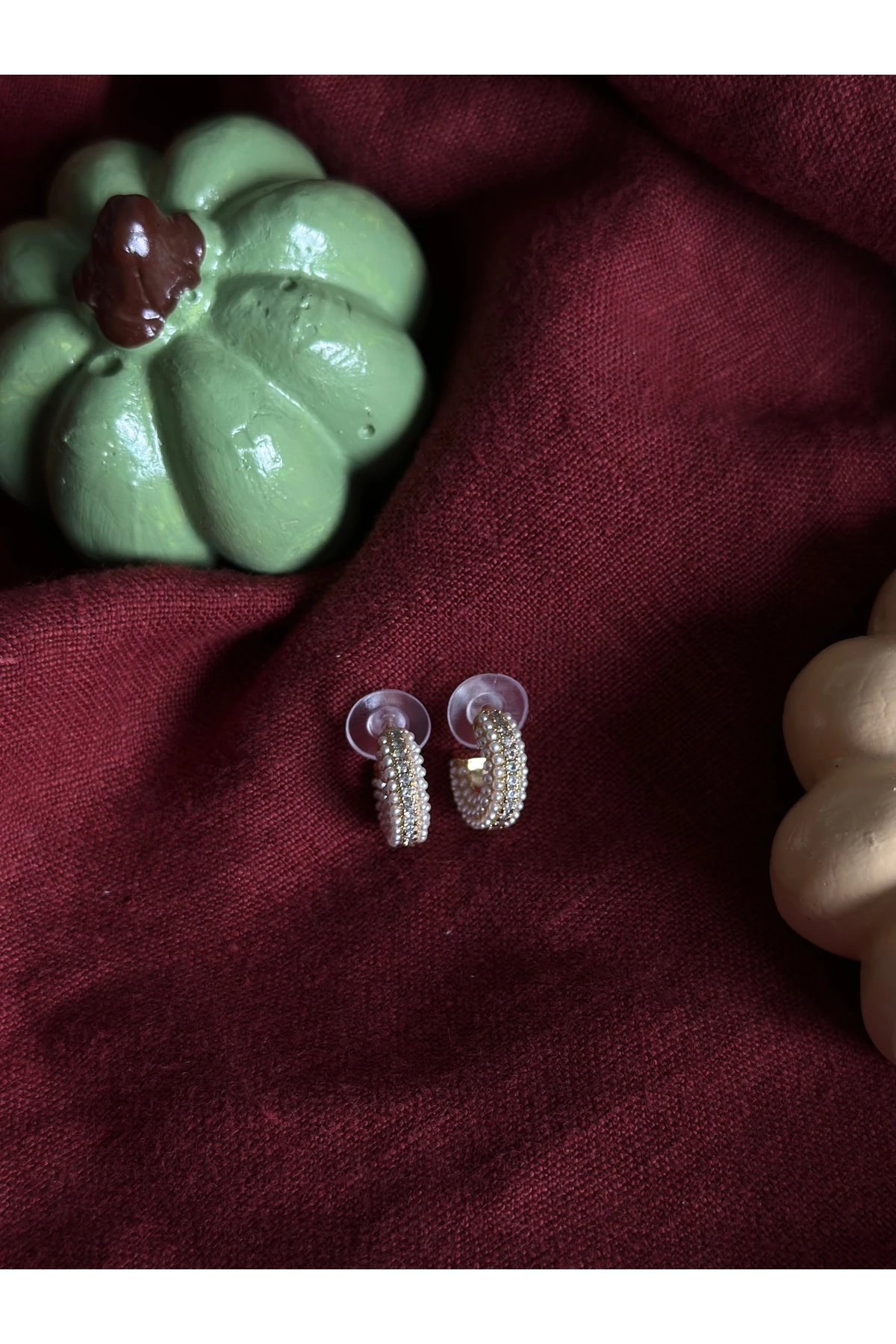 Mini İnci Halka Küpe