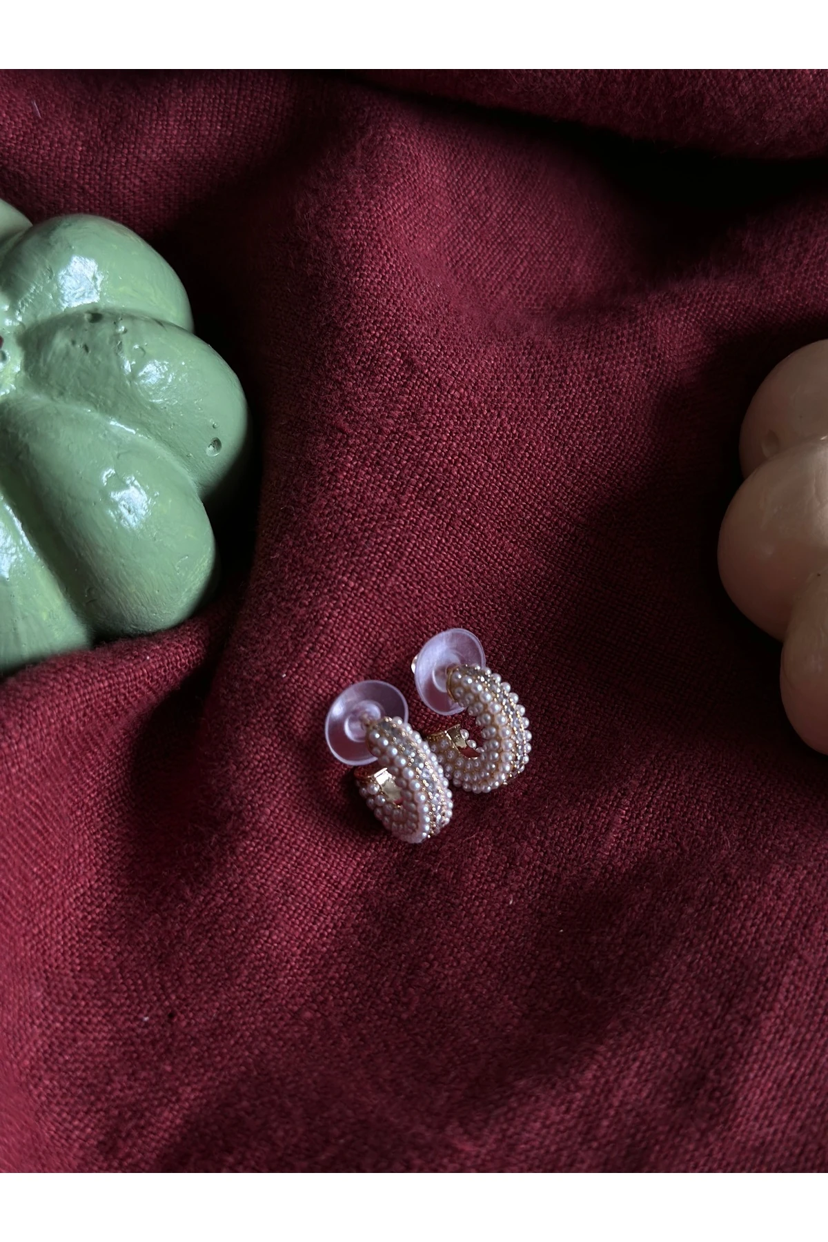 Mini İnci Halka Küpe