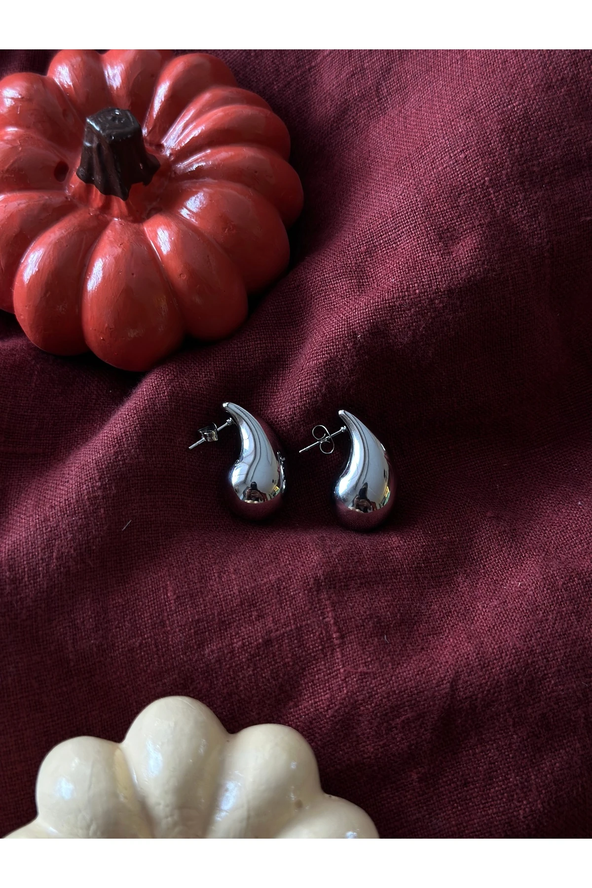 Silver Molten Drop Earrings