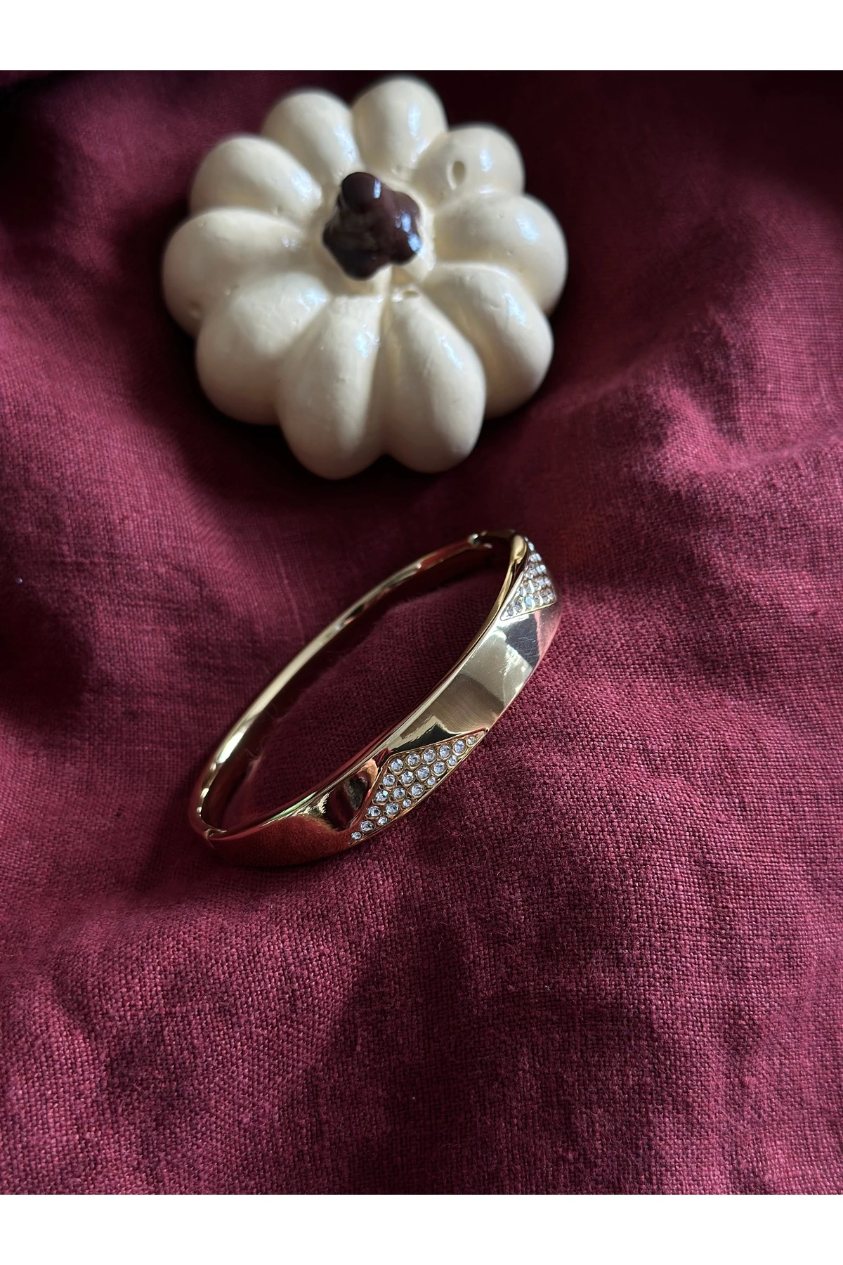 Gold Şerit Taşlı Bileklik