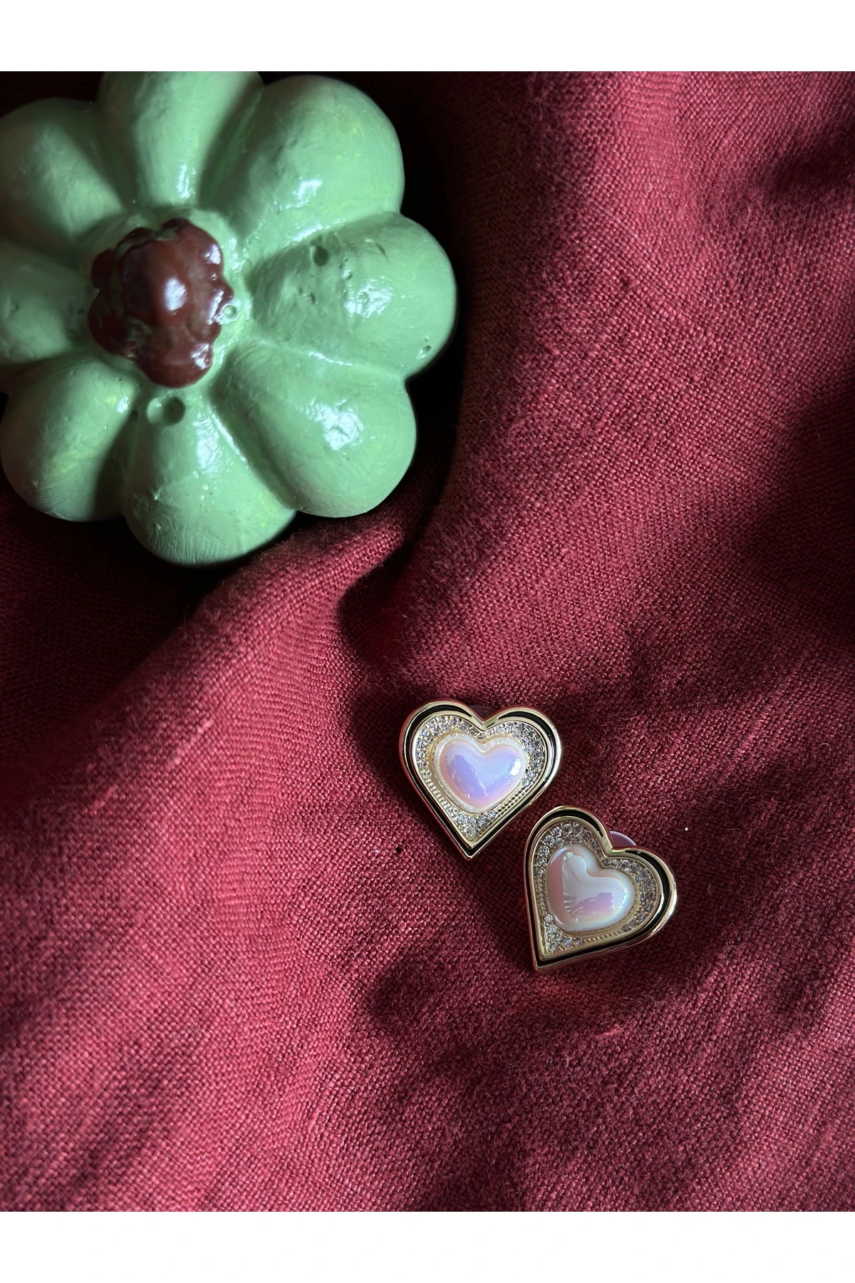 Gold Kalp İnci Küpe