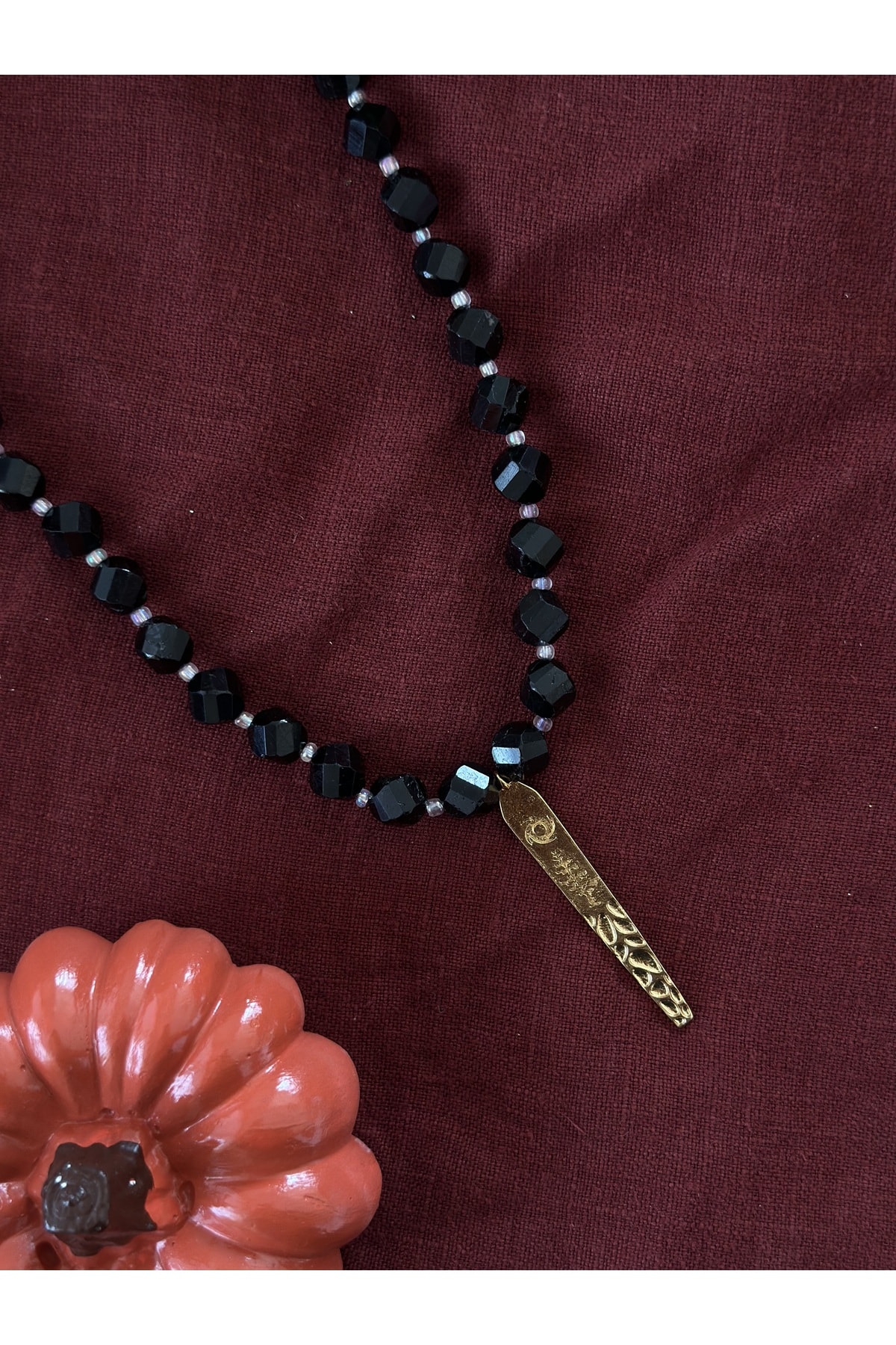 Siyah Kristal Kolye Charm