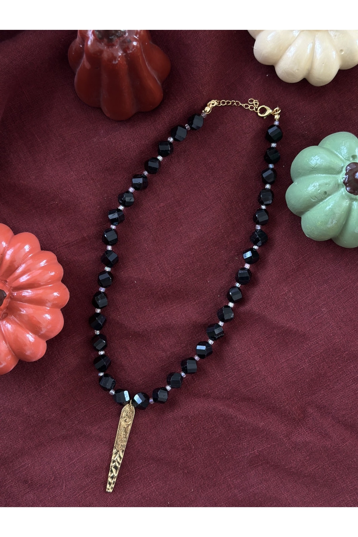 Siyah Kristal Kolye Charm