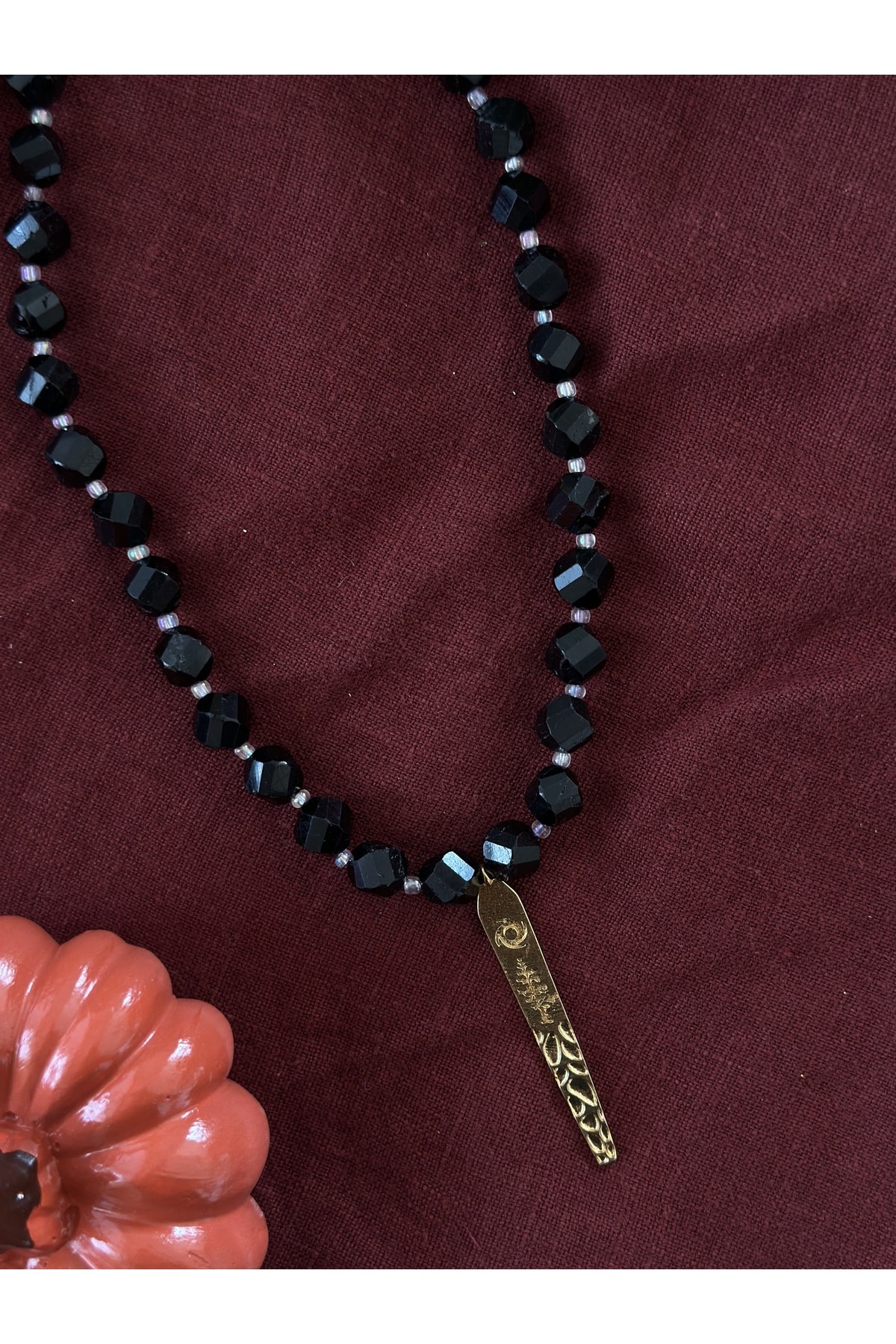 Siyah Kristal Kolye Charm