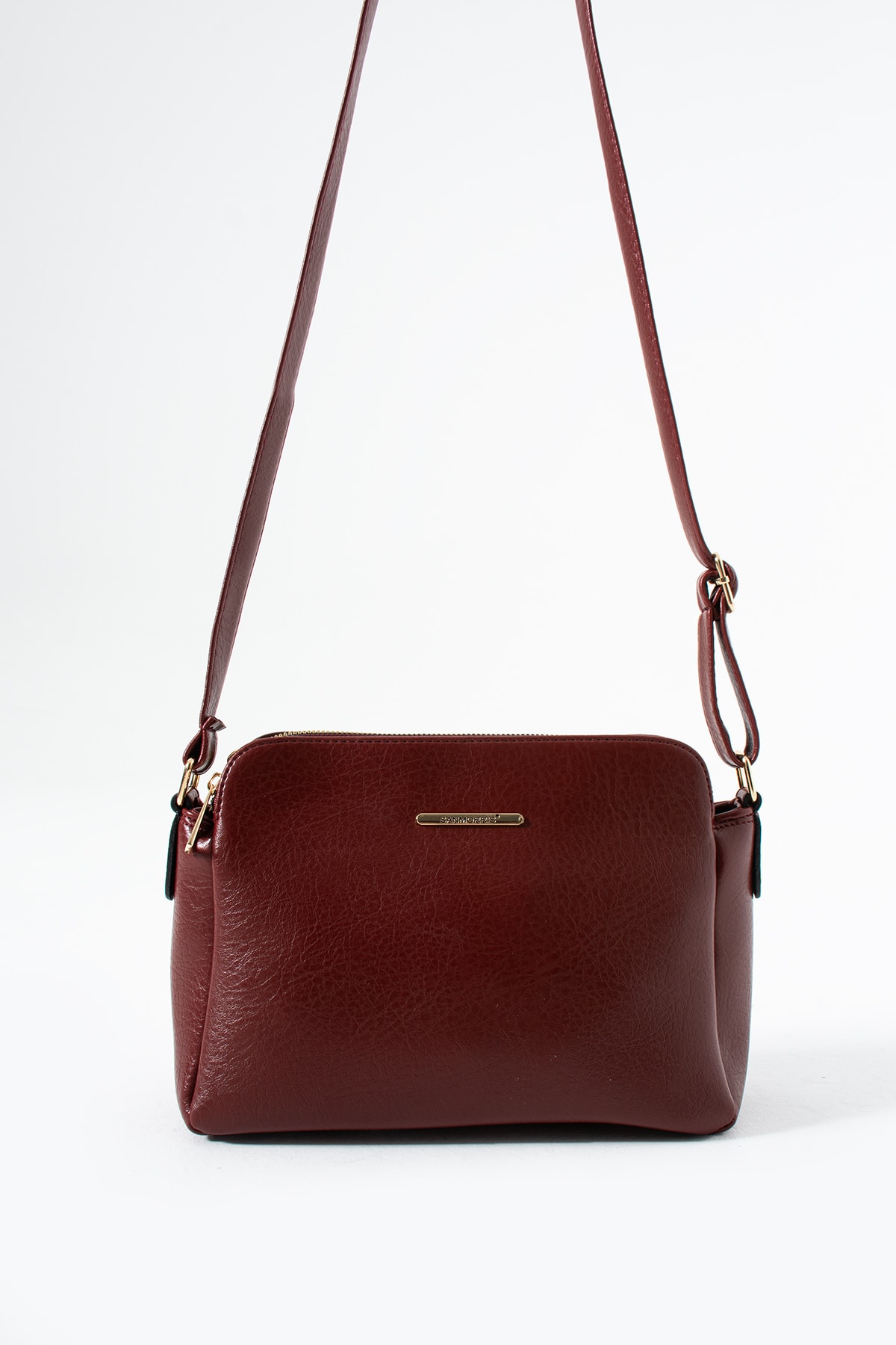 3 Bölmeli Kadın Çapraz Çanta Rafa - Bordo