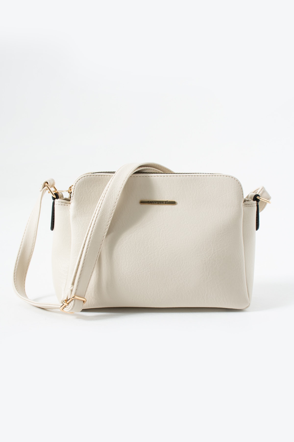 3 Bölmeli Kadın Çapraz Çanta Rafa - Krem