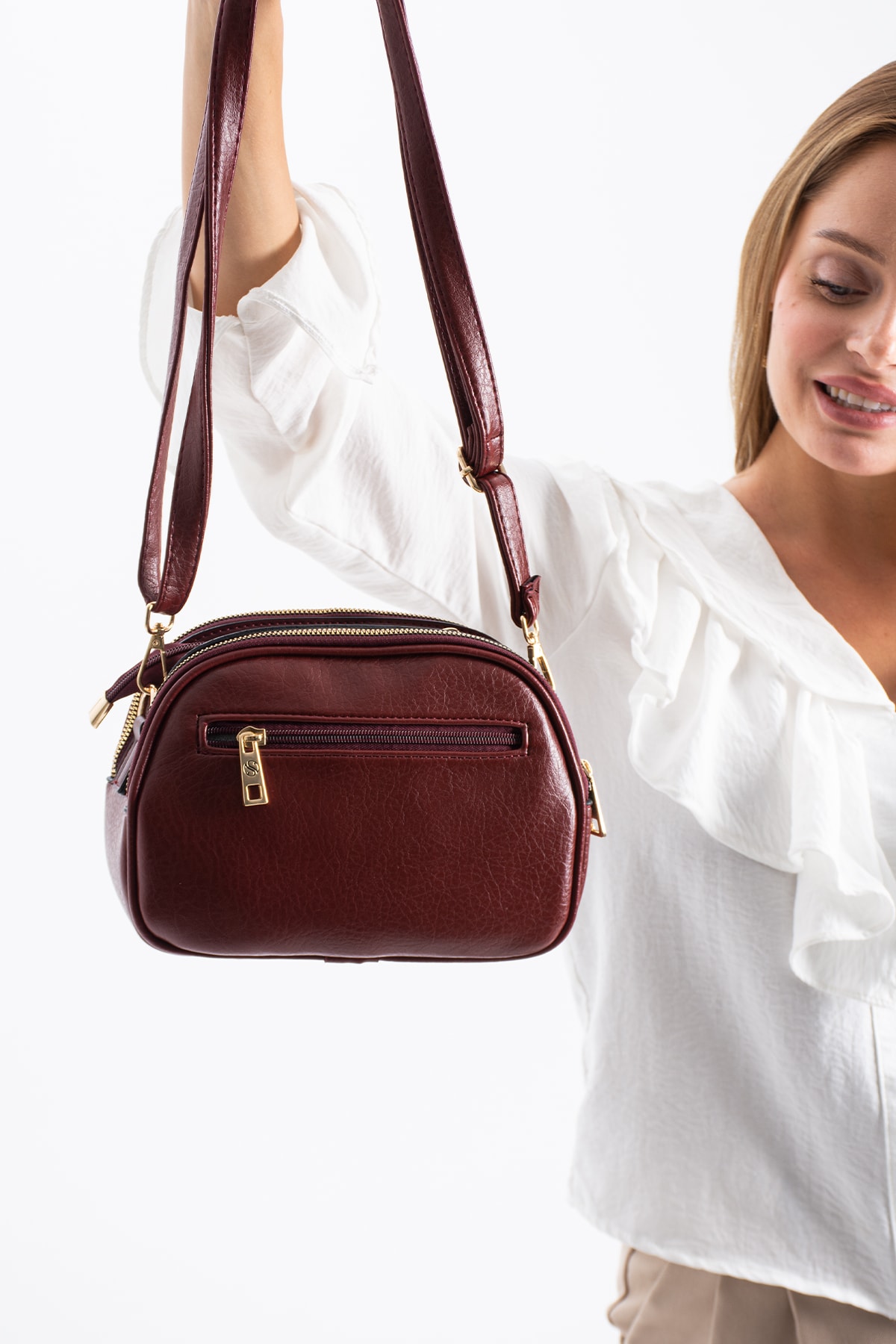 4 Bölme Çapraz Kadın Çantası Ruth 1435 - Bordo