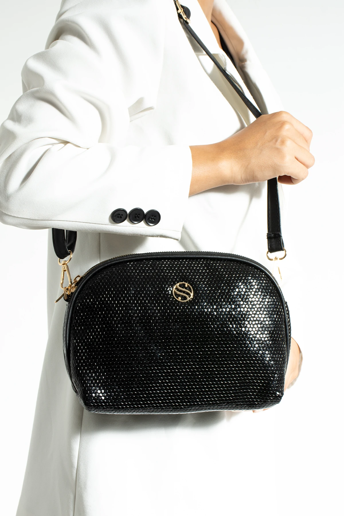 Vatikan Çapraz Kol Çantası 1298 - Siyah Damla