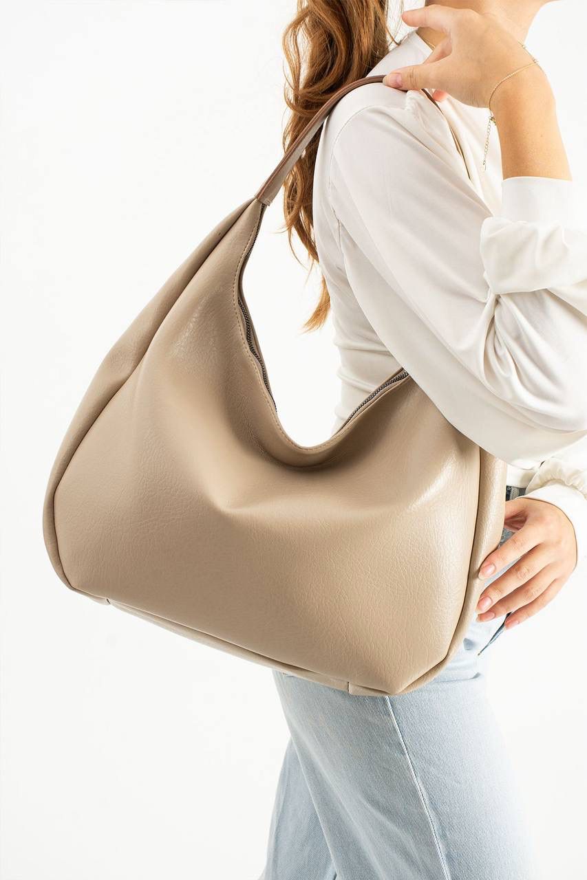 Natural Salaş Kadın Omuz Çantası Jesse - Vizon