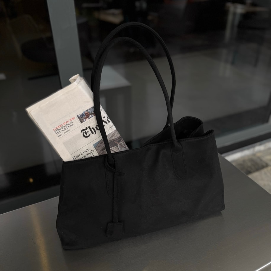 Süet Omuz Kadın Kol Çantası Miles - Siyah