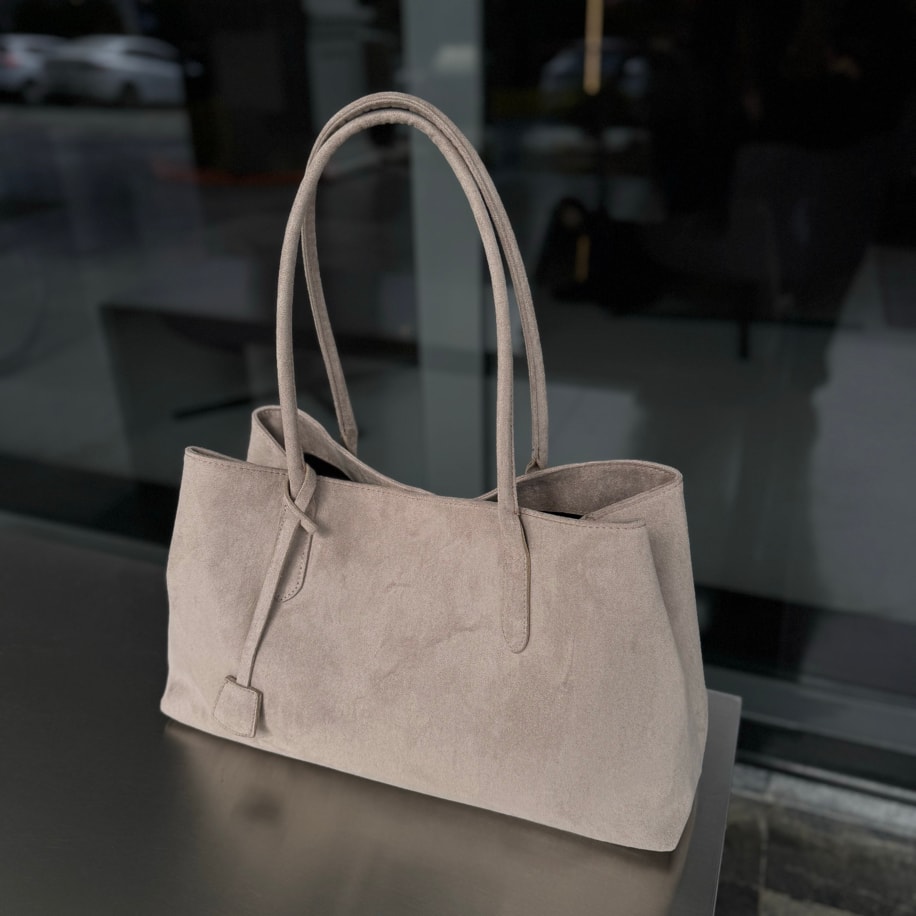 Süet Omuz Kadın Kol Çantası Miles - Krem