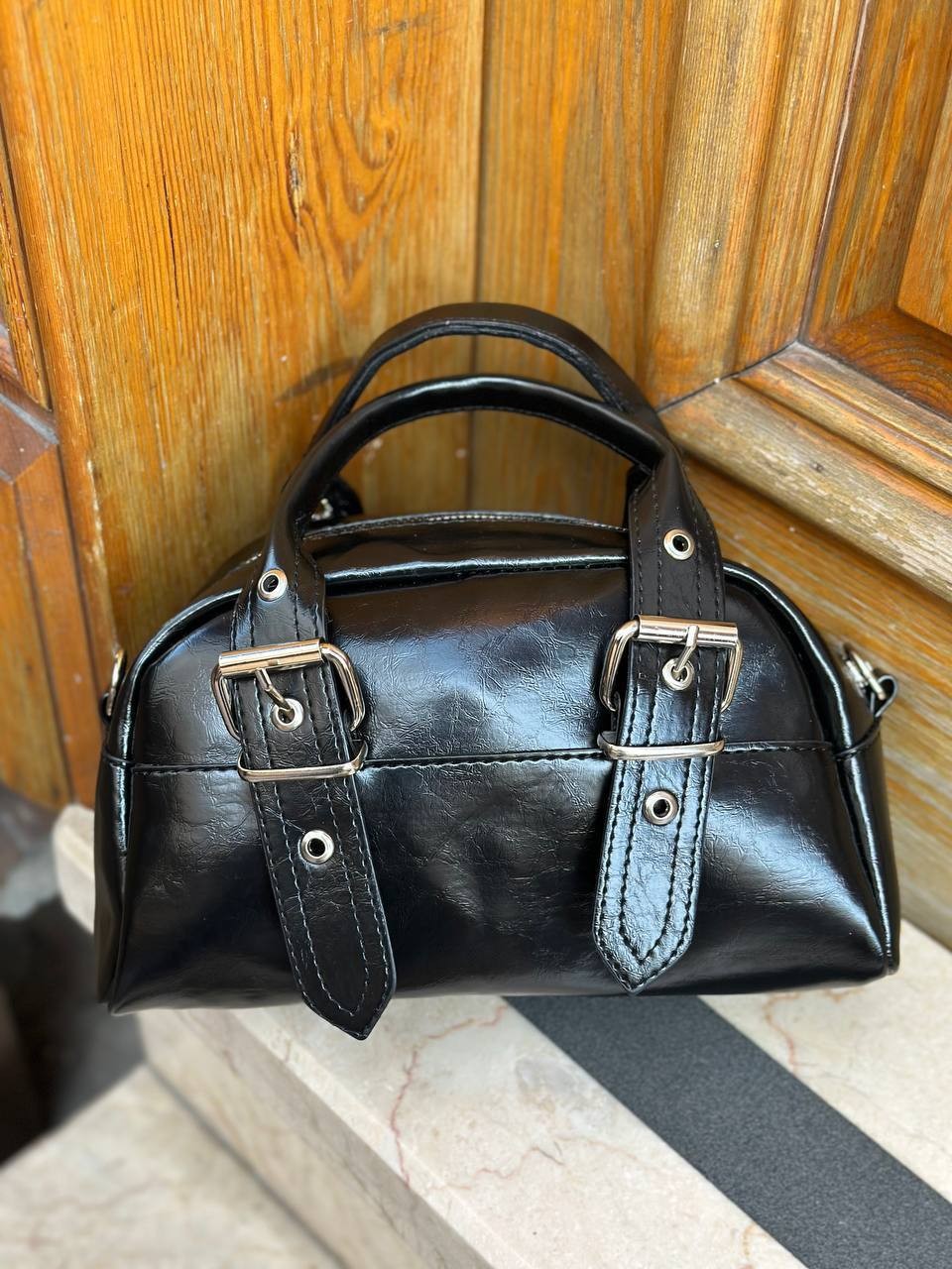 Urban Buckle Metal Tokalı  Kadın Omuz Çatası BP-4864O - Siyah