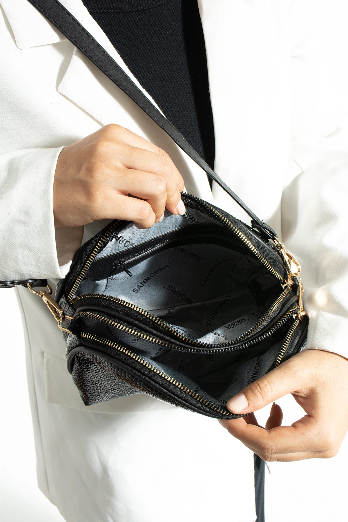 Vatikan Çapraz Kol Çantası 1298 - Siyah Damla