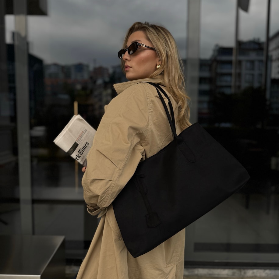 Süet Omuz Kadın Kol Çantası Miles - Siyah