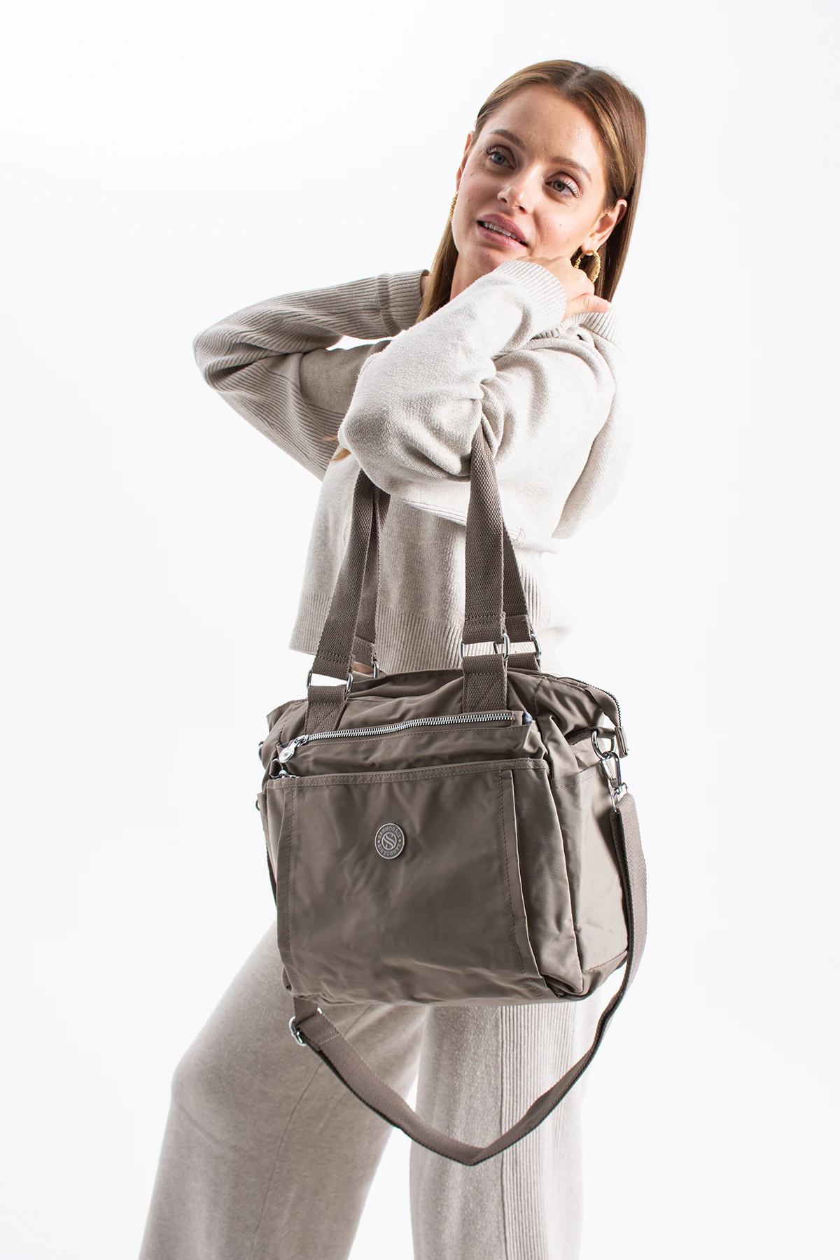 Hem Çapraz Hem Kol Kadın Çantası Gemma  - Koyu Vizon