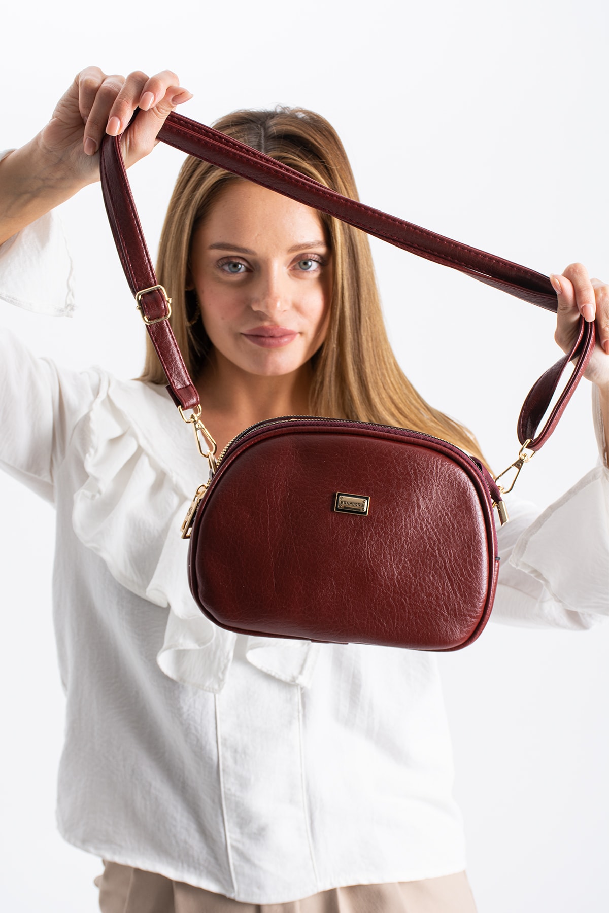 4 Bölme Çapraz Kadın Çantası Ruth 1435 - Bordo