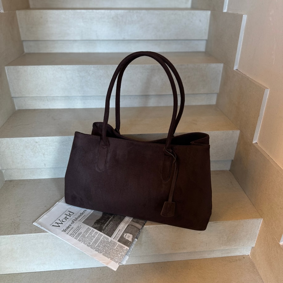 Süet Omuz Kadın Kol Çantası Miles - Acı Kahve