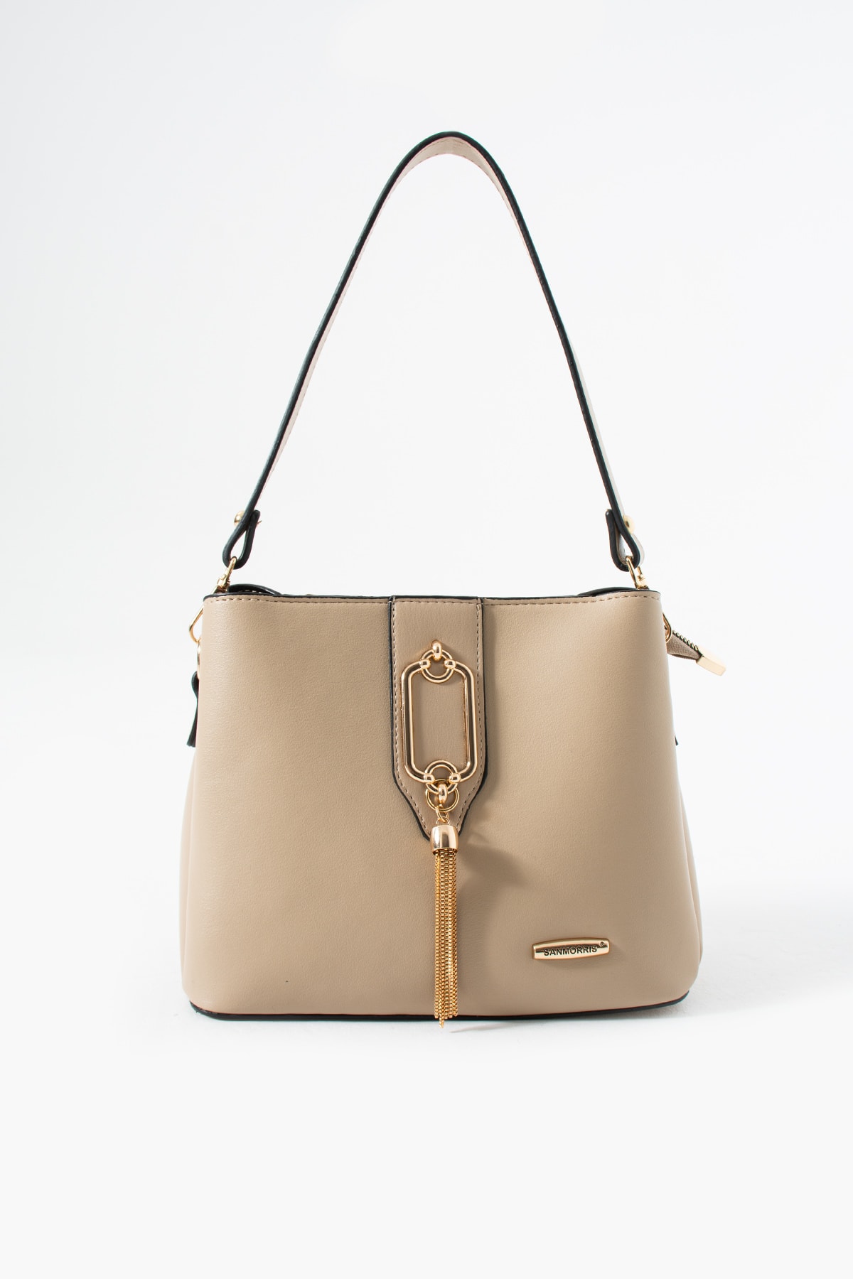 3 Bölme Diana Metal Tokalı Kol Ve Omuz Çantası - Kum