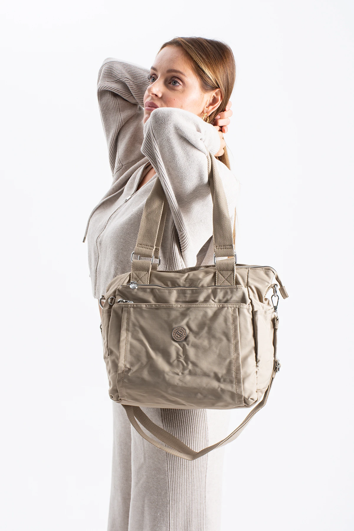 Hem Çapraz Hem Kol Kadın Çantası Gemma  - Açık Vizon