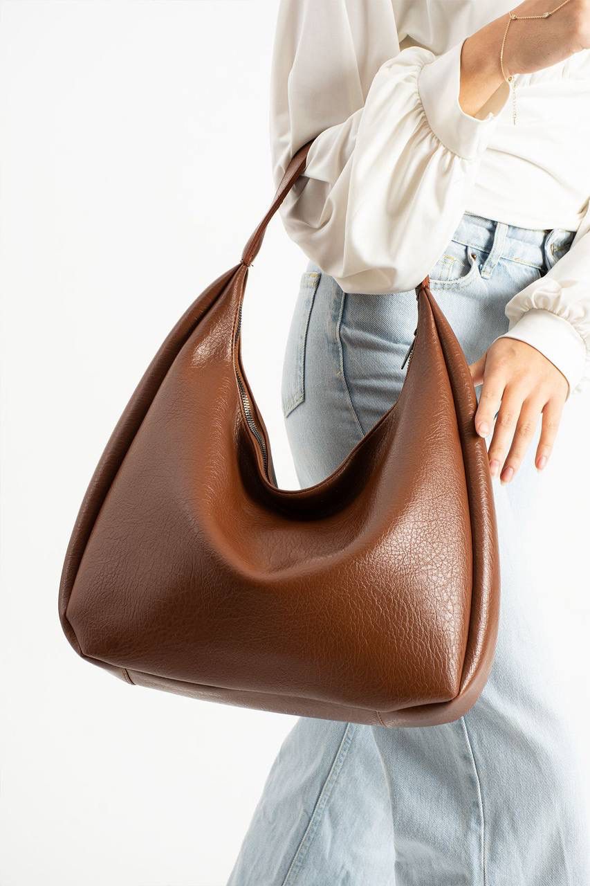 Natural Salaş Kadın Omuz Çantası Jesse - Taba