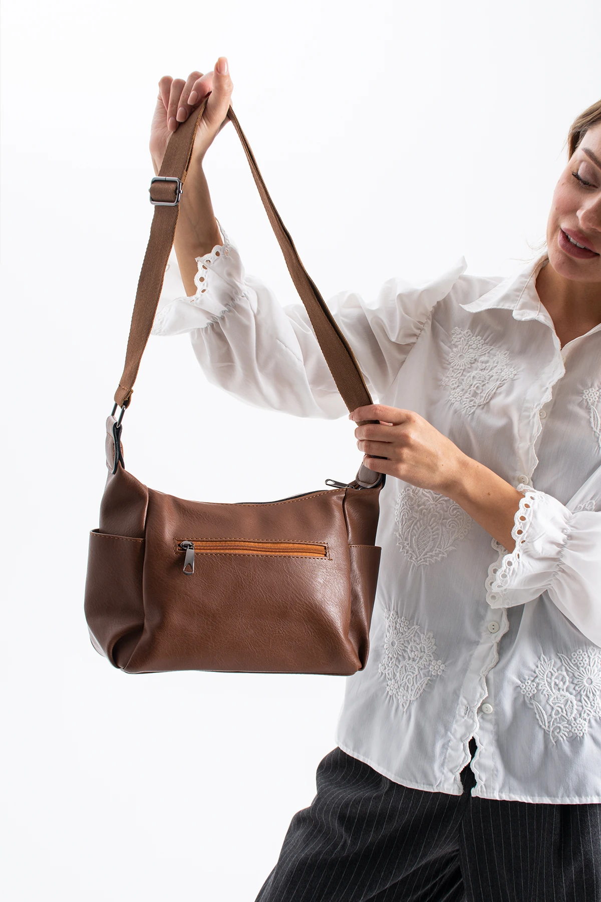 Çapraz Kol Kadın Çantası Edna - Taba