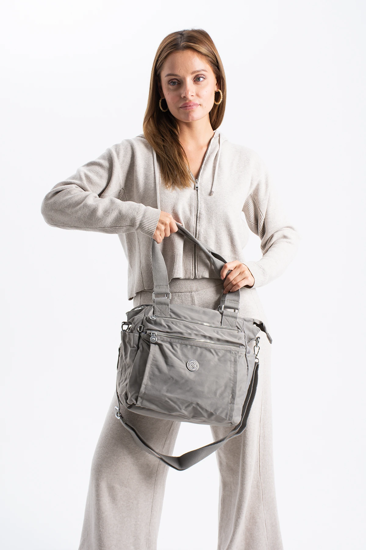 Hem Çapraz Hem Kol Kadın Çantası Gemma  - Açık Gri