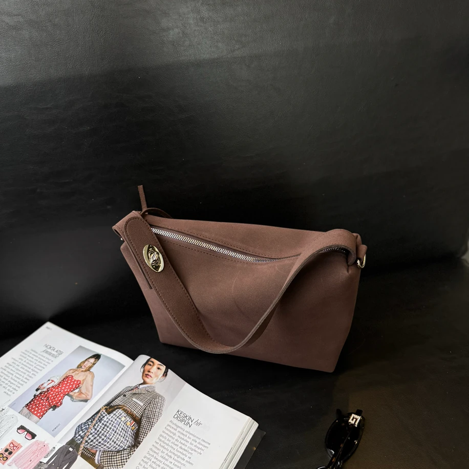 Süet Kapsül Premium Kadın Omuz Çantası