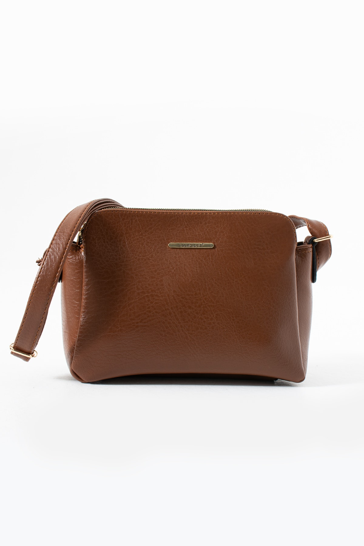 3 Bölmeli Kadın Çapraz Çanta Rafa - Taba