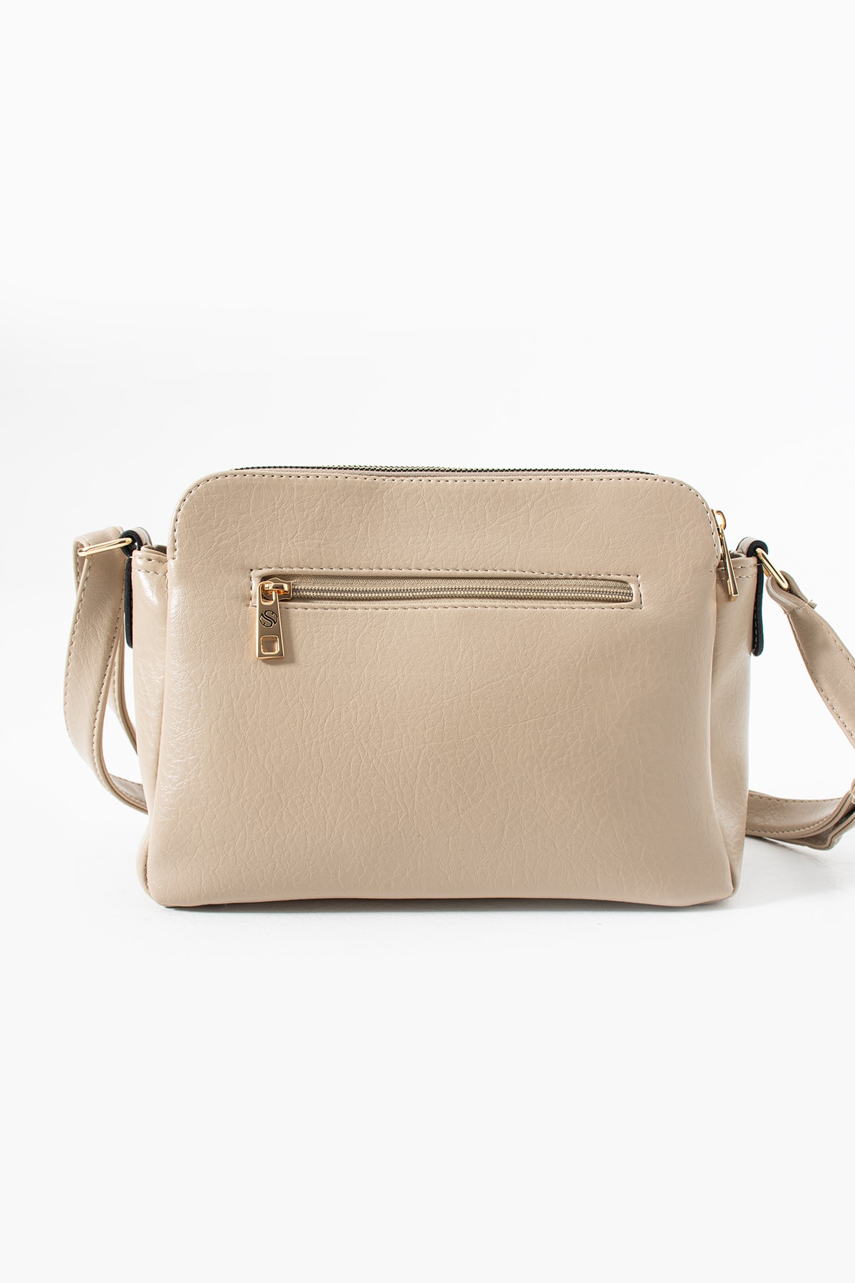 3 Bölmeli Kadın Çapraz Çanta Rafa - Mat Kum