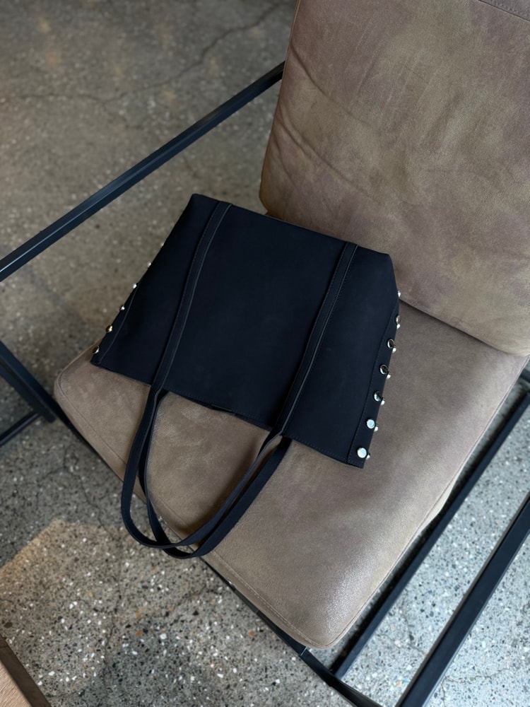 Süet Trocklu Omuz Çantası Rayne - Siyah