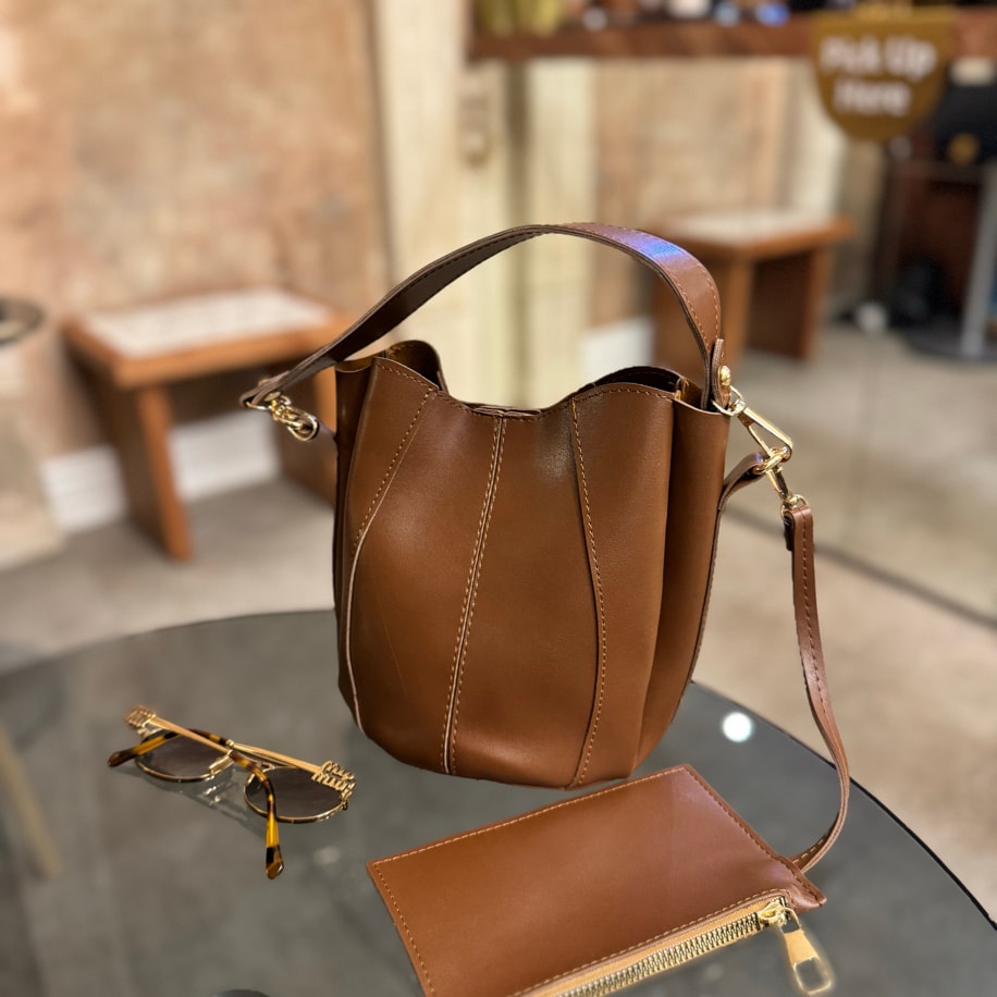 Cüzdanlı Çapraz Askılı Kadın Çantası Lenora - Taba