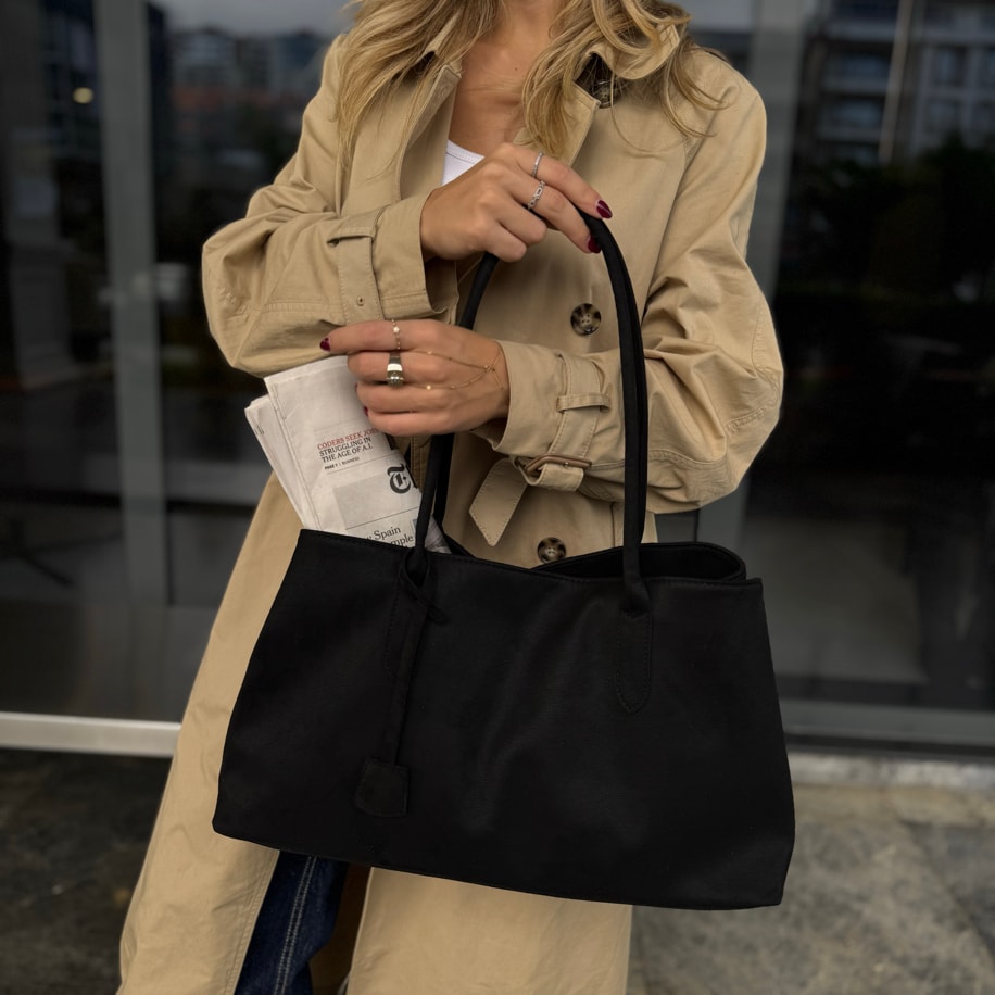 Süet Omuz Kadın Kol Çantası Miles - Siyah