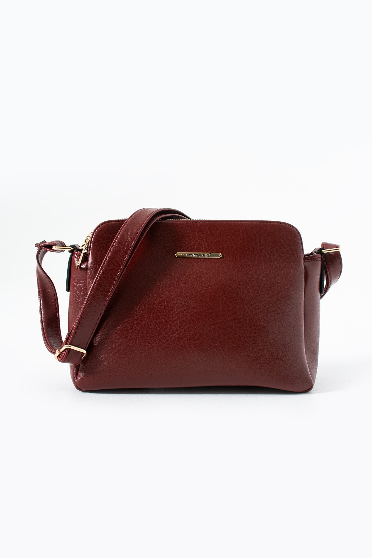 3 Bölmeli Kadın Çapraz Çanta Rafa - Bordo