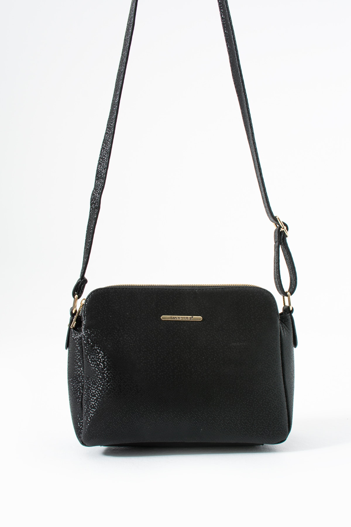 3 Bölmeli Kadın Çapraz Çanta Rafa - Siyah Mozaik