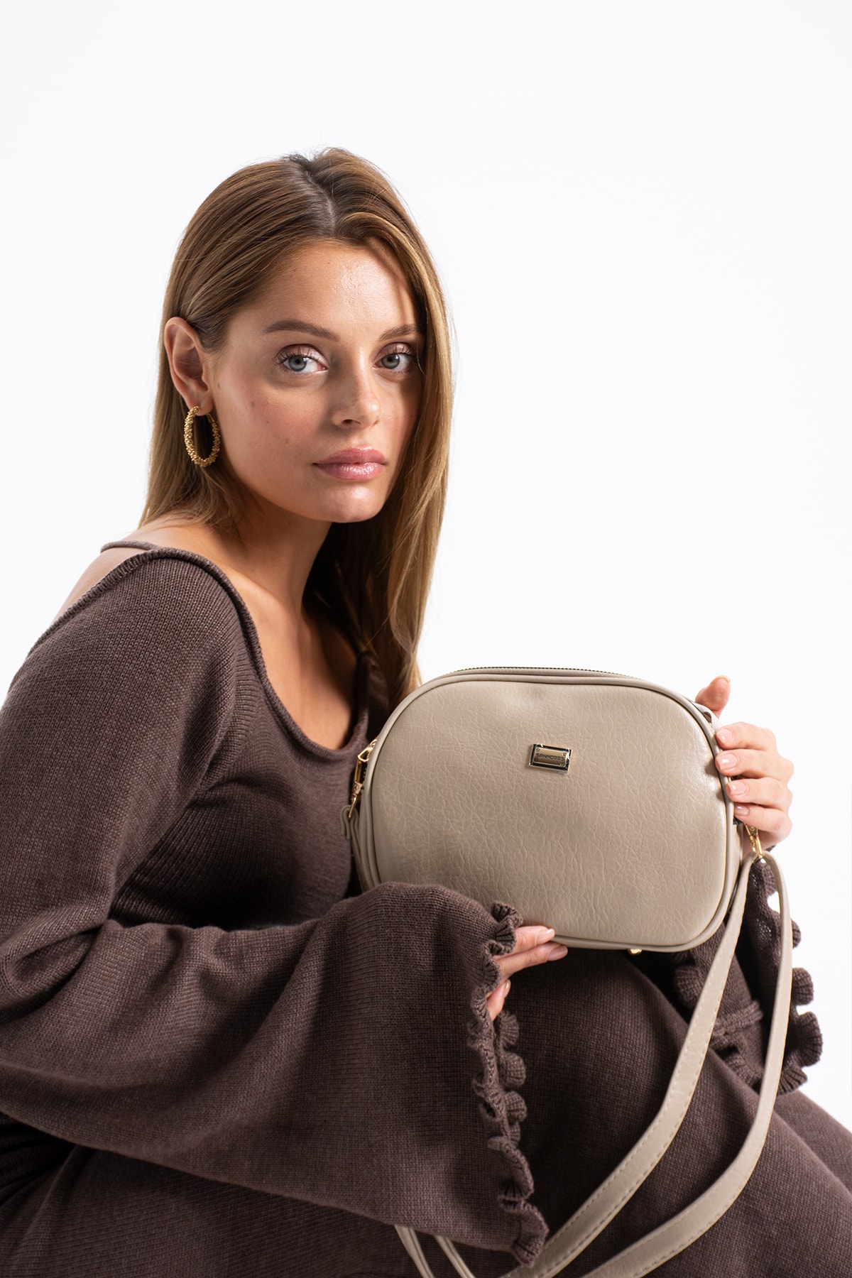 4 Bölme Çapraz Kadın Çantası Ruth 1435 - Mat Kum