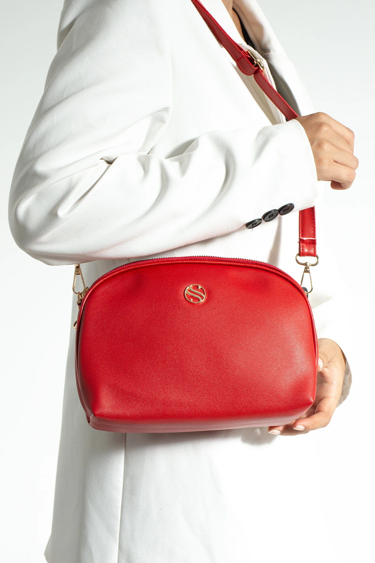 Vatikan Çapraz Kol Çantası 1298 - Kırmızı