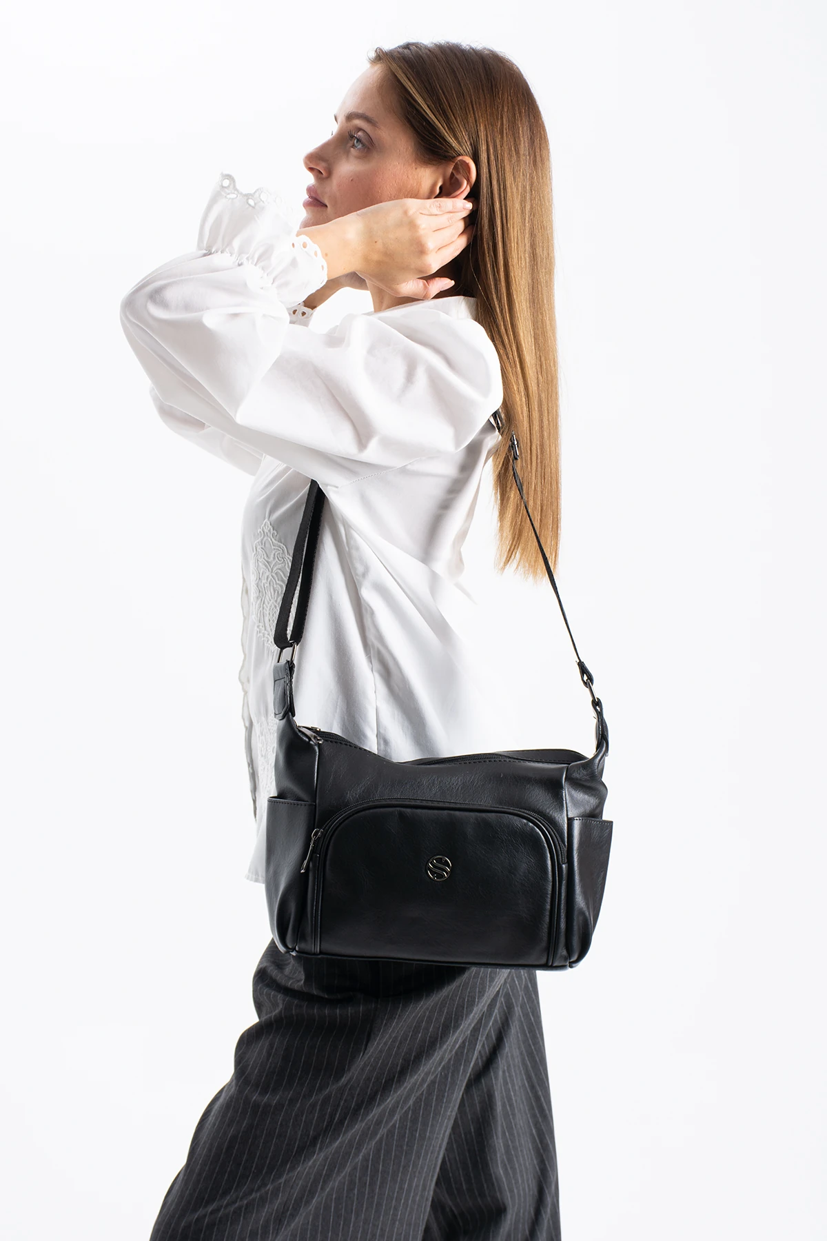 Çapraz Kol Kadın Çantası Edna - Mat Siyah