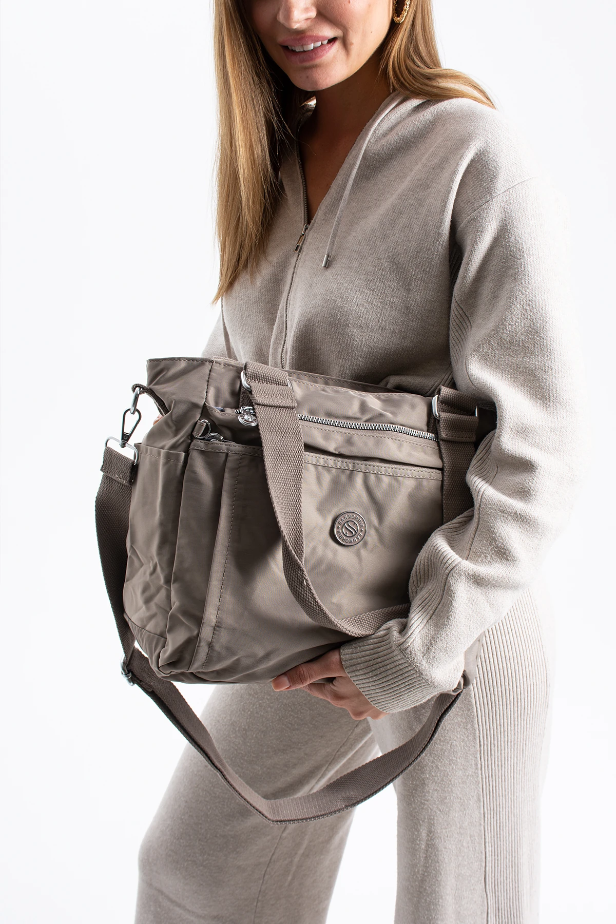 Hem Çapraz Hem Kol Kadın Çantası Gemma  - Koyu Vizon