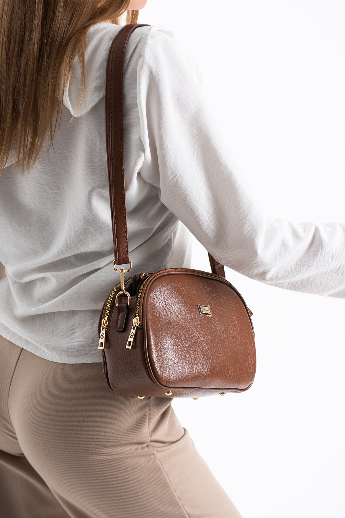 4 Bölme Çapraz Kadın Çantası Ruth 1435 - Taba