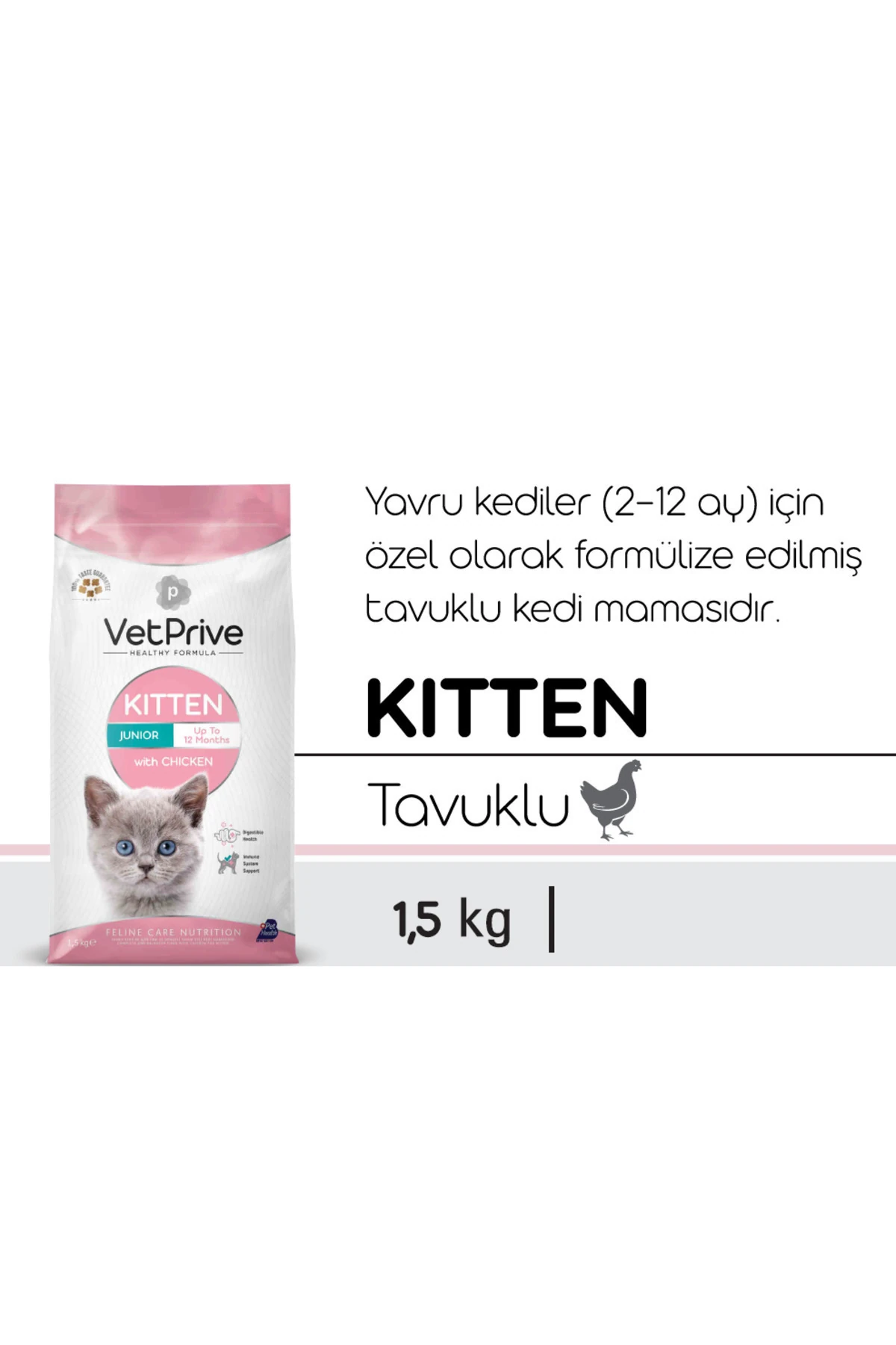Vet Prive Yavru Kedi Maması Tavuklu 1.5 Kg