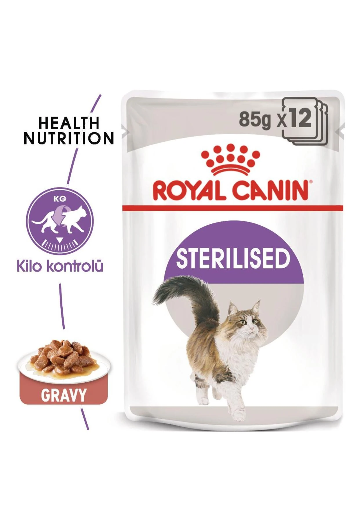 Sterilised Gravy Kısırlaştırılmış Yetişkin Kedi Yaş Maması 85 Gr x 12