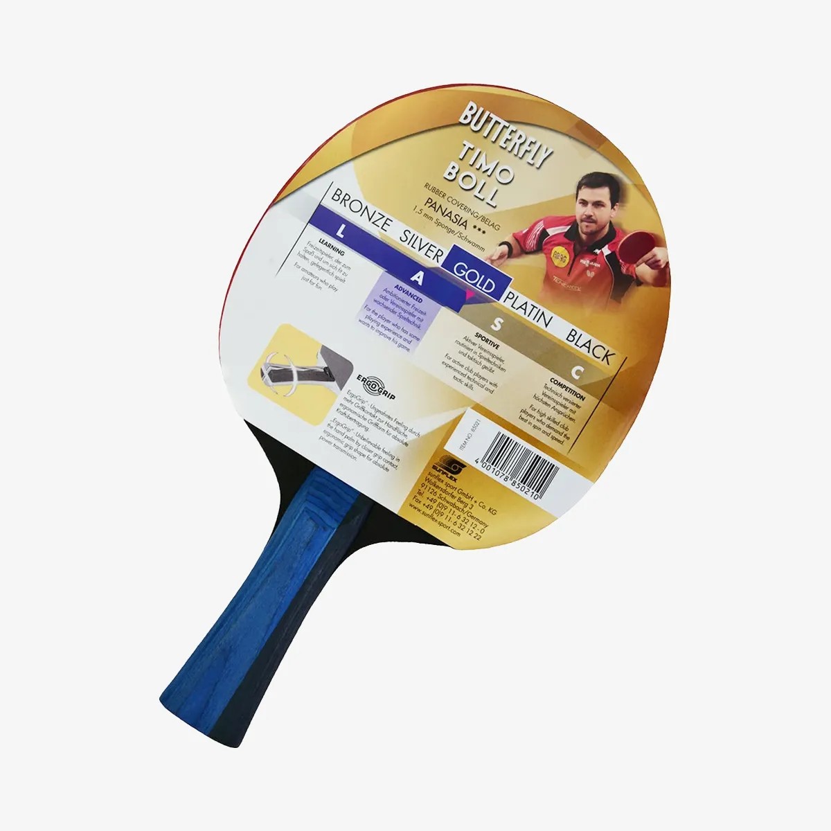 Butterfly 85021S Boll Gold ITTF Onaylı Masa Tenisi Raketi