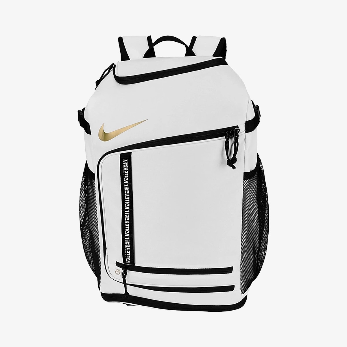 Nike Voleybol Sırt Çantası – Beyaz/Siyah/Metalik Altın (OSFM)