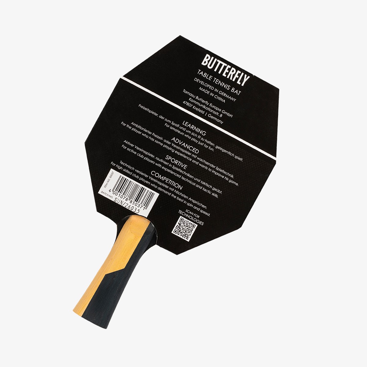 Butterfly 85037 Timo Boll Carbon ITTF Onaylı Masa Tenisi Raketi
