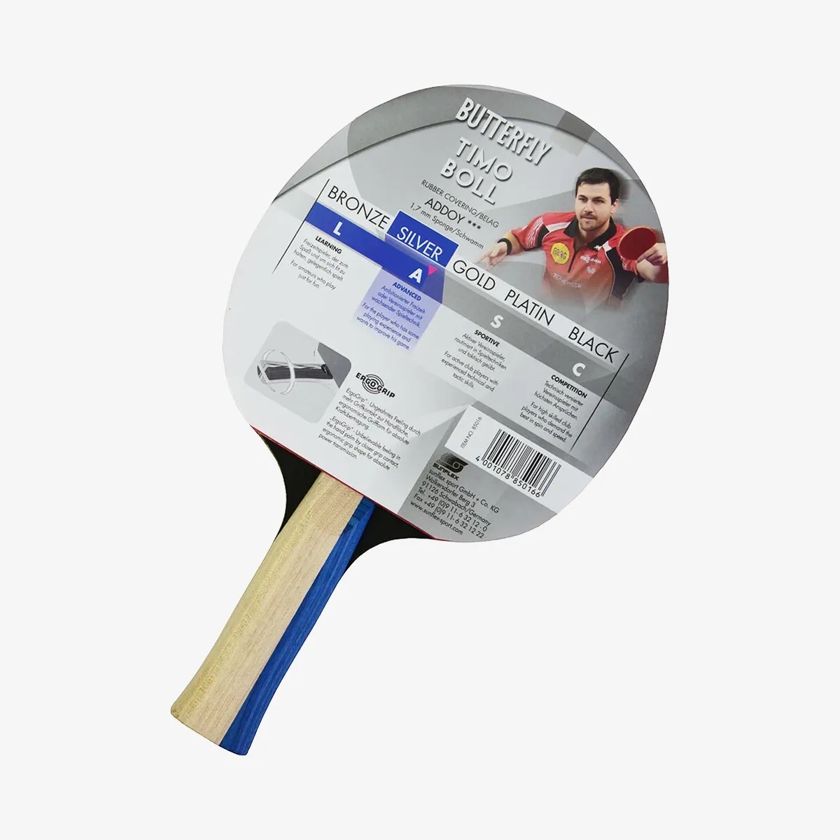 Butterfly 85016S Boll Silver ITTF Onaylı Masa Tenisi Raketi